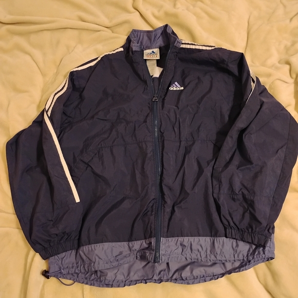 adidas Other - adidas vintage men's navy blue windbreaker jacket size L